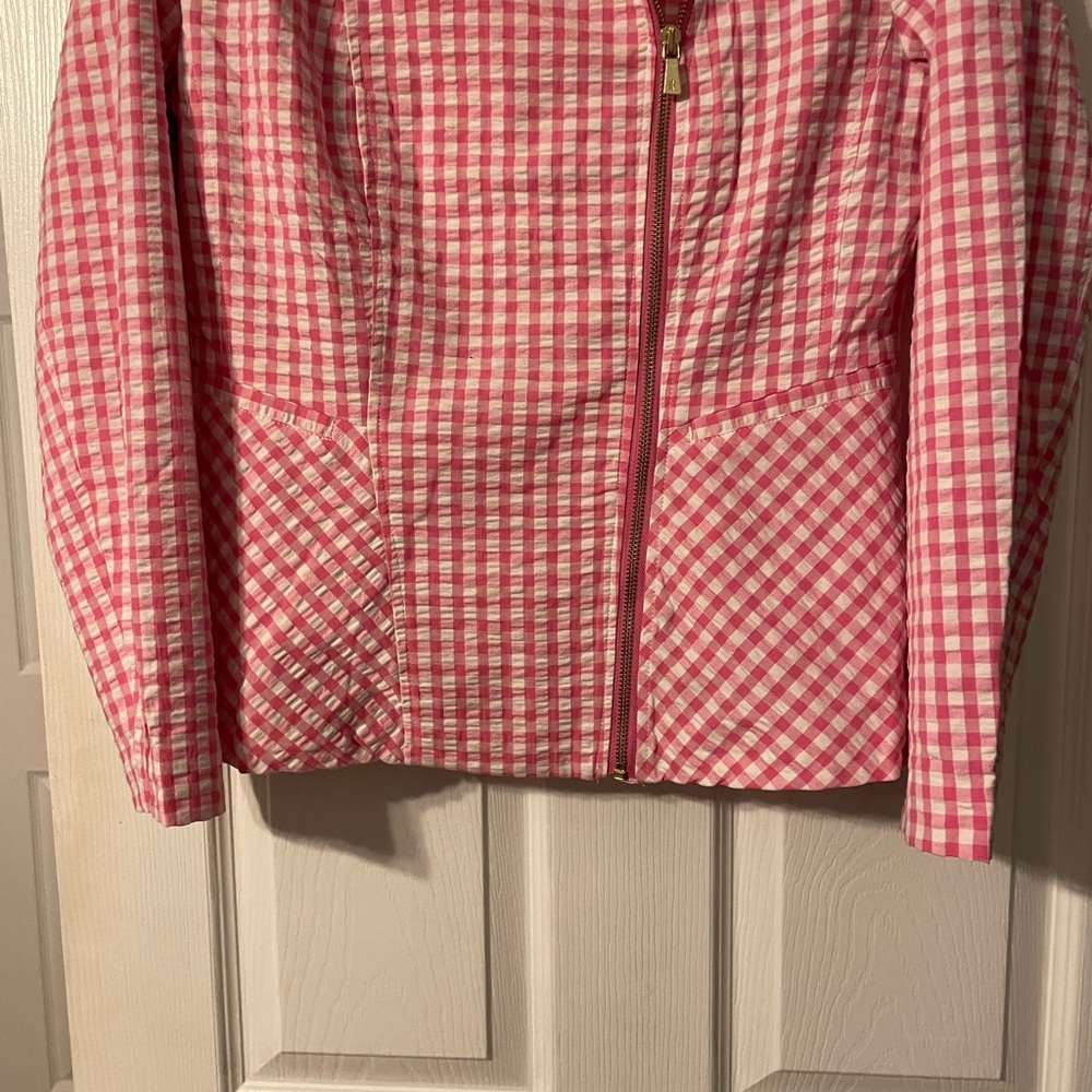 NWOT Issac Mizrahi Live Gingham Jacket - Picture 3 of 16
